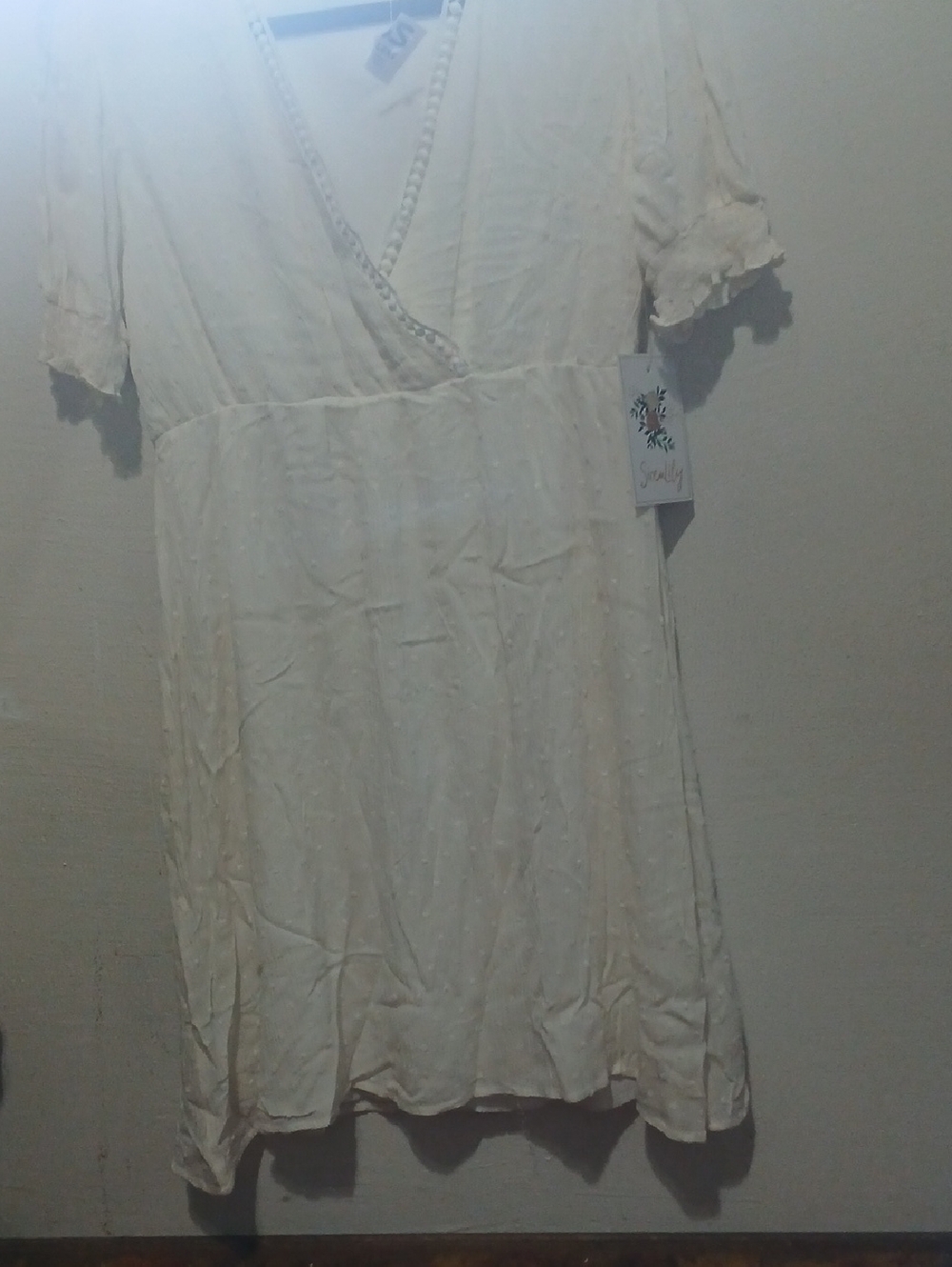 Siren Lily Cream Wrap-Style Tunic Dress
